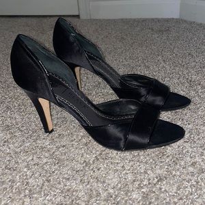 White House Black Market Leather sole black heels size 7